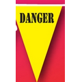 60' Stock Printed Triangle Warning Pennant String (Danger)